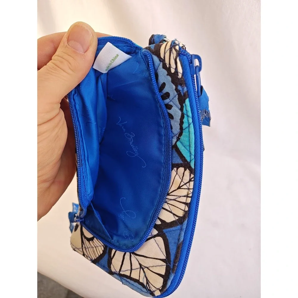 Vera Bradley Women's Wallet‎ Floral Bursts Blue ID Credit card holder Travel